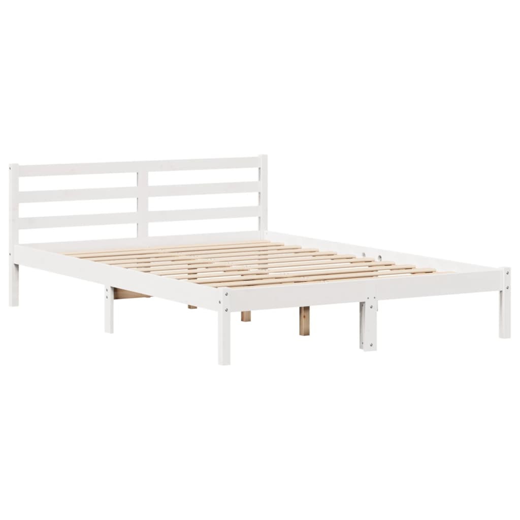 Bedframe zonder matras massief grenenhout wit 160x200 cm Bedden & bedframes | Creëer jouw Trendy Thuis | Gratis bezorgd & Retour | Trendy.nl