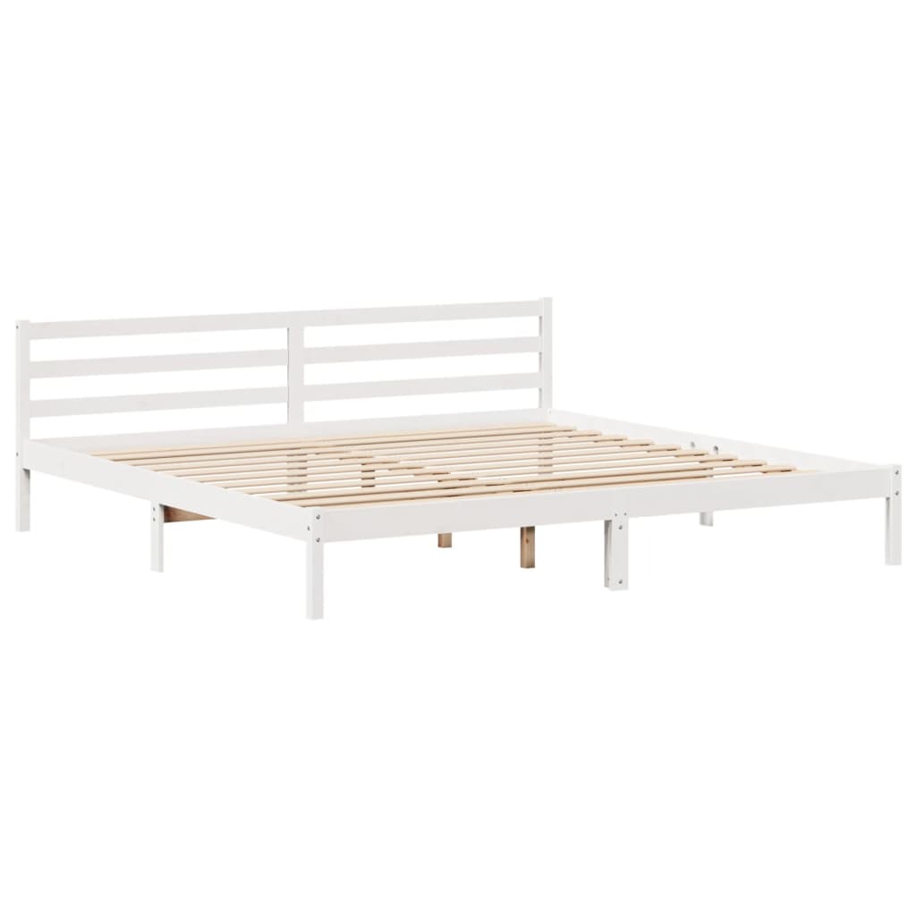 Bedframe zonder matras massief grenenhout wit 200x200 cm Bedden & bedframes | Creëer jouw Trendy Thuis | Gratis bezorgd & Retour | Trendy.nl