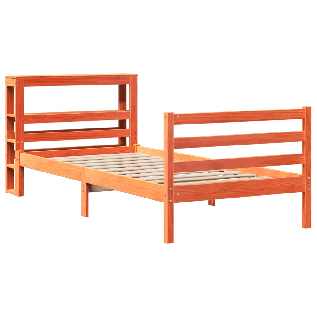 Bedframe zonder matras massief grenenhout wasbruin 90x190 cm Bedden & bedframes | Creëer jouw Trendy Thuis | Gratis bezorgd & Retour | Trendy.nl