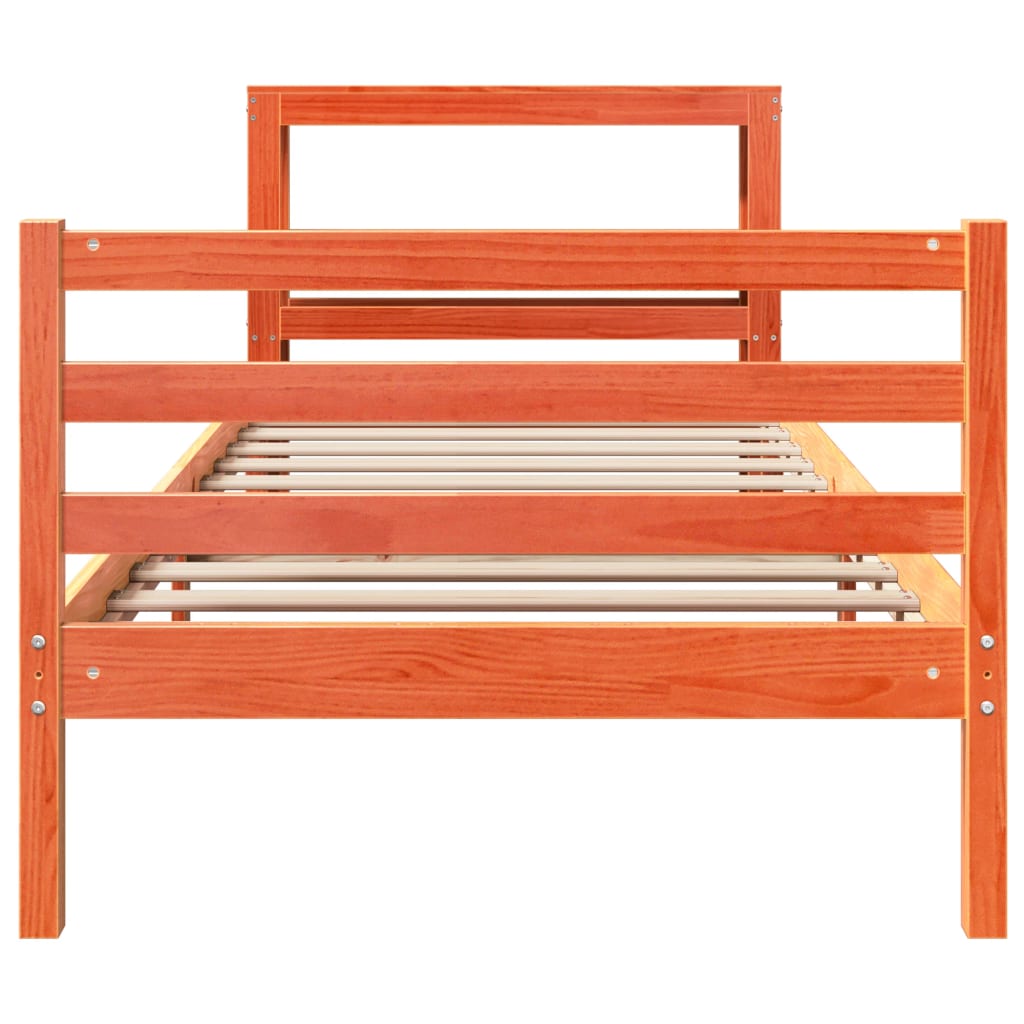 Bedframe zonder matras massief grenenhout wasbruin 90x190 cm Bedden & bedframes | Creëer jouw Trendy Thuis | Gratis bezorgd & Retour | Trendy.nl