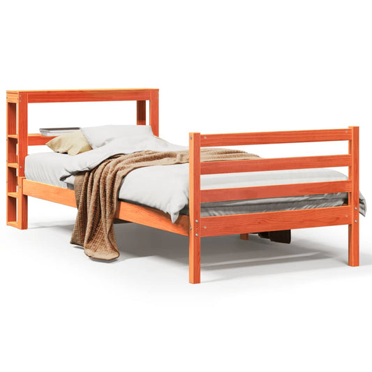 Bedframe zonder matras massief grenenhout wasbruin 90x190 cm Bedden & bedframes | Creëer jouw Trendy Thuis | Gratis bezorgd & Retour | Trendy.nl