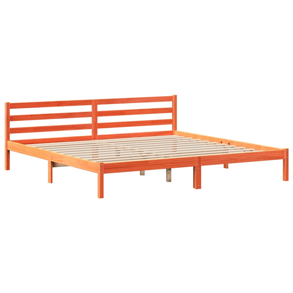 Bedframe zonder matras massief grenenhout wasbruin 180x200 cm Bedden & bedframes | Creëer jouw Trendy Thuis | Gratis bezorgd & Retour | Trendy.nl