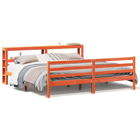 Bedframe zonder matras massief grenenhout wasbruin 180x200 cm Bedden & bedframes | Creëer jouw Trendy Thuis | Gratis bezorgd & Retour | Trendy.nl