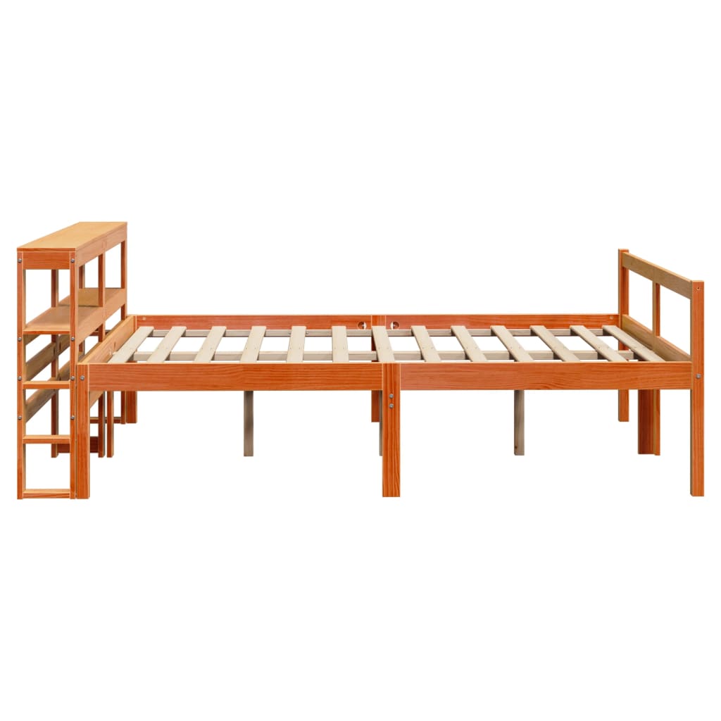 Bedframe met hoofdbord massief grenenhout wasbruin 150x200 cm Bedden & bedframes | Creëer jouw Trendy Thuis | Gratis bezorgd & Retour | Trendy.nl