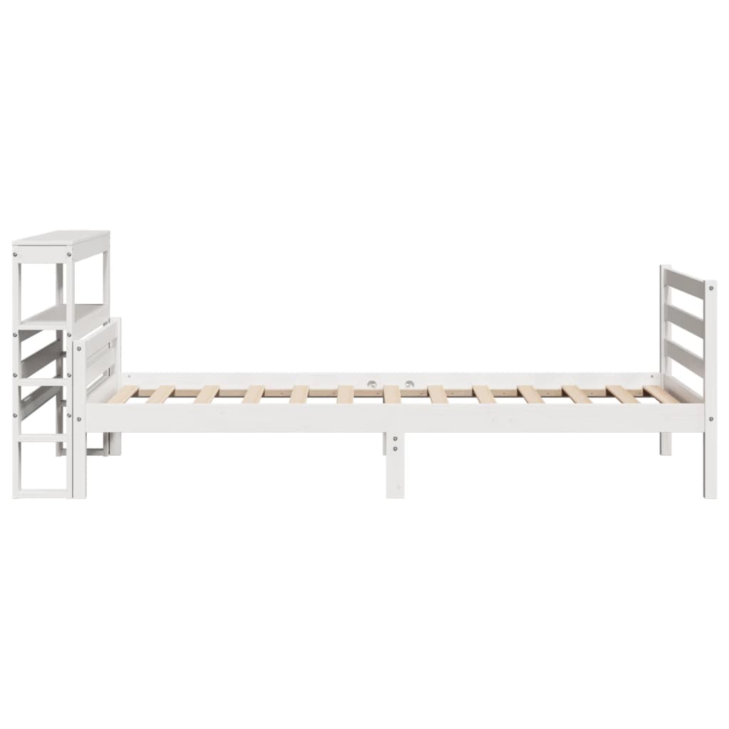 Bedframe met hoofdeinde zonder matras 90x200 cm wit