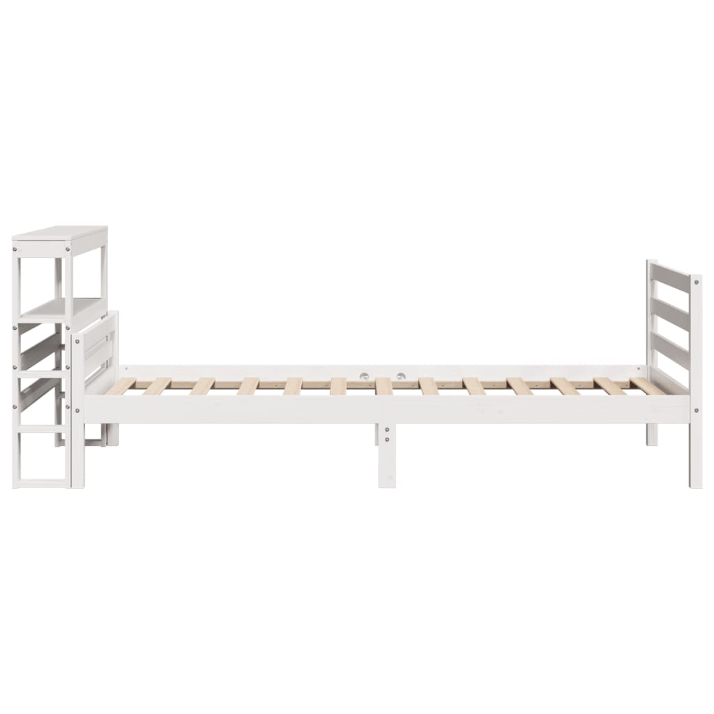 Bedframe met hoofdeinde zonder matras 100x200 cm wit