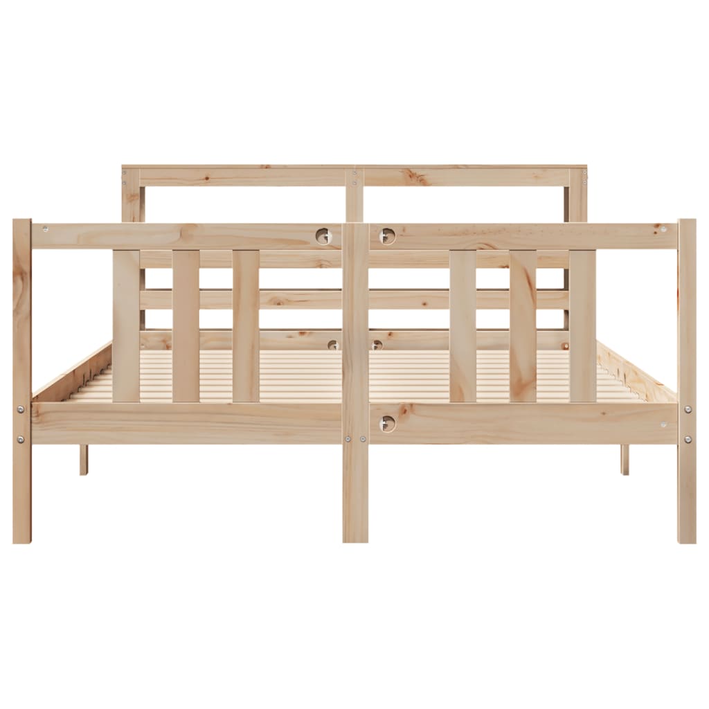 Bedframe met hoofdbord massief grenenhout 140x190 cm Bedden & bedframes | Creëer jouw Trendy Thuis | Gratis bezorgd & Retour | Trendy.nl