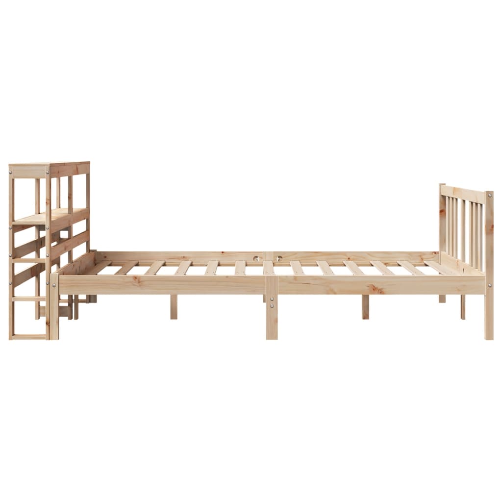 Bedframe met hoofdbord massief grenenhout 140x190 cm Bedden & bedframes | Creëer jouw Trendy Thuis | Gratis bezorgd & Retour | Trendy.nl