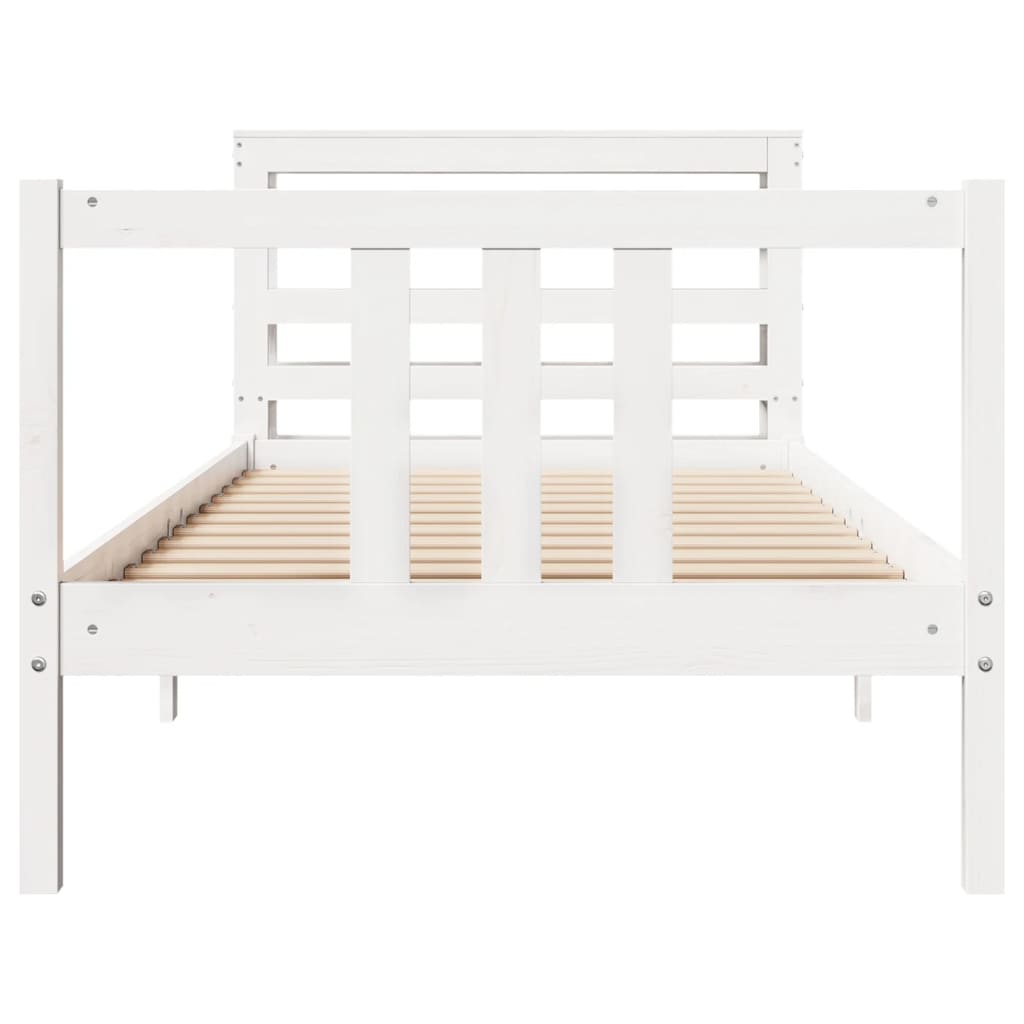 Bedframe met hoofdeinde zonder matras 90x200 cm wit