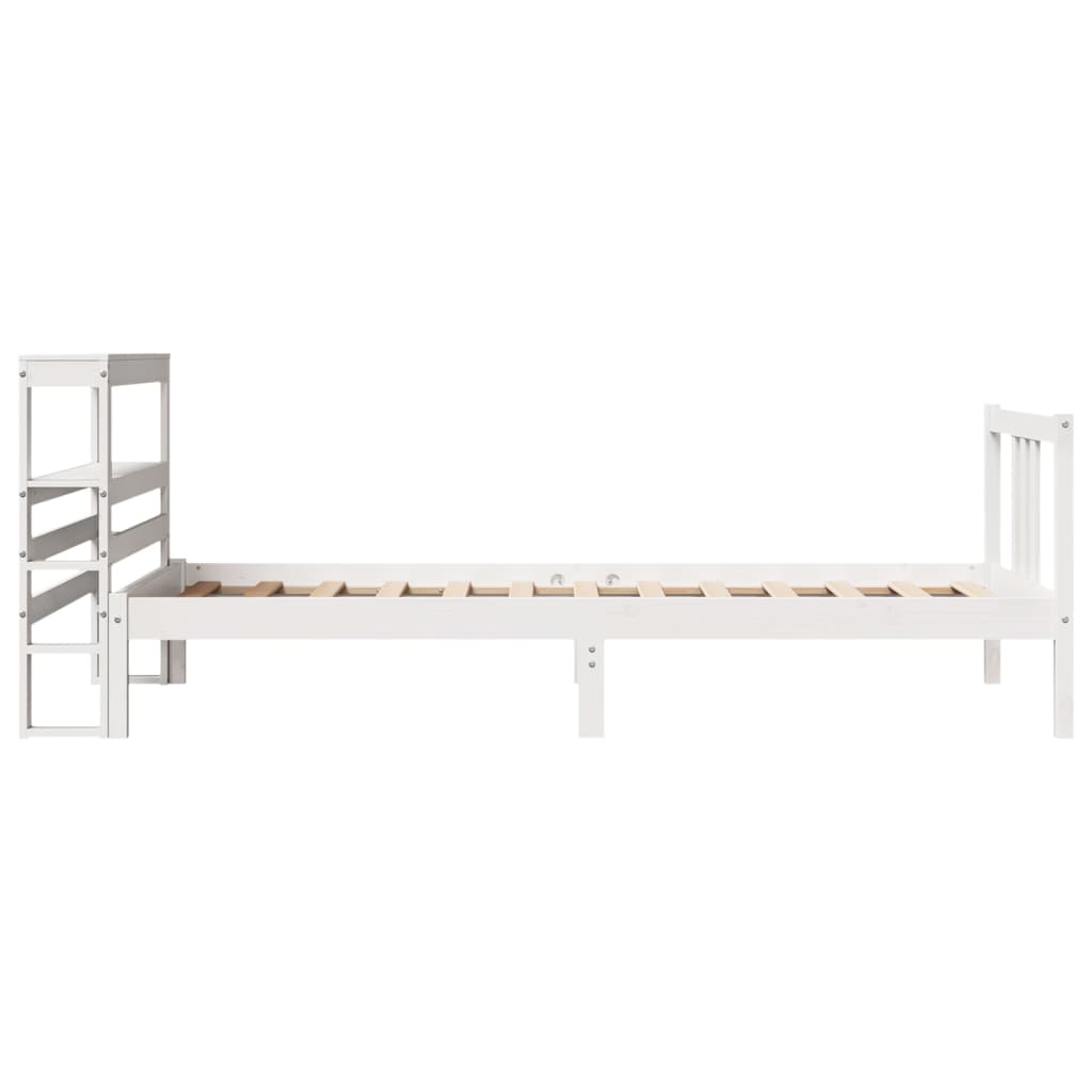 Bedframe met hoofdeinde zonder matras 90x200 cm wit