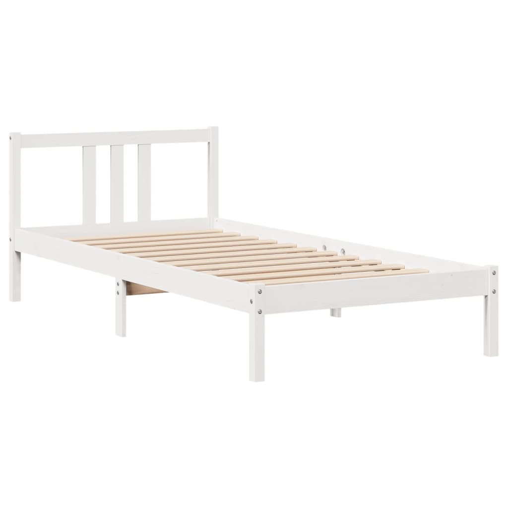 Bedframe met hoofdeinde zonder matras 90x200 cm wit