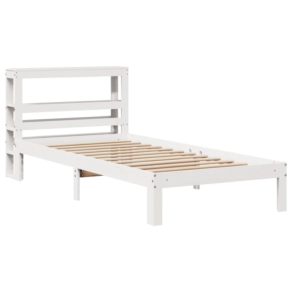 Bedframe met hoofdbord massief grenenhout wit 75x190 cm Bedden & bedframes | Creëer jouw Trendy Thuis | Gratis bezorgd & Retour | Trendy.nl