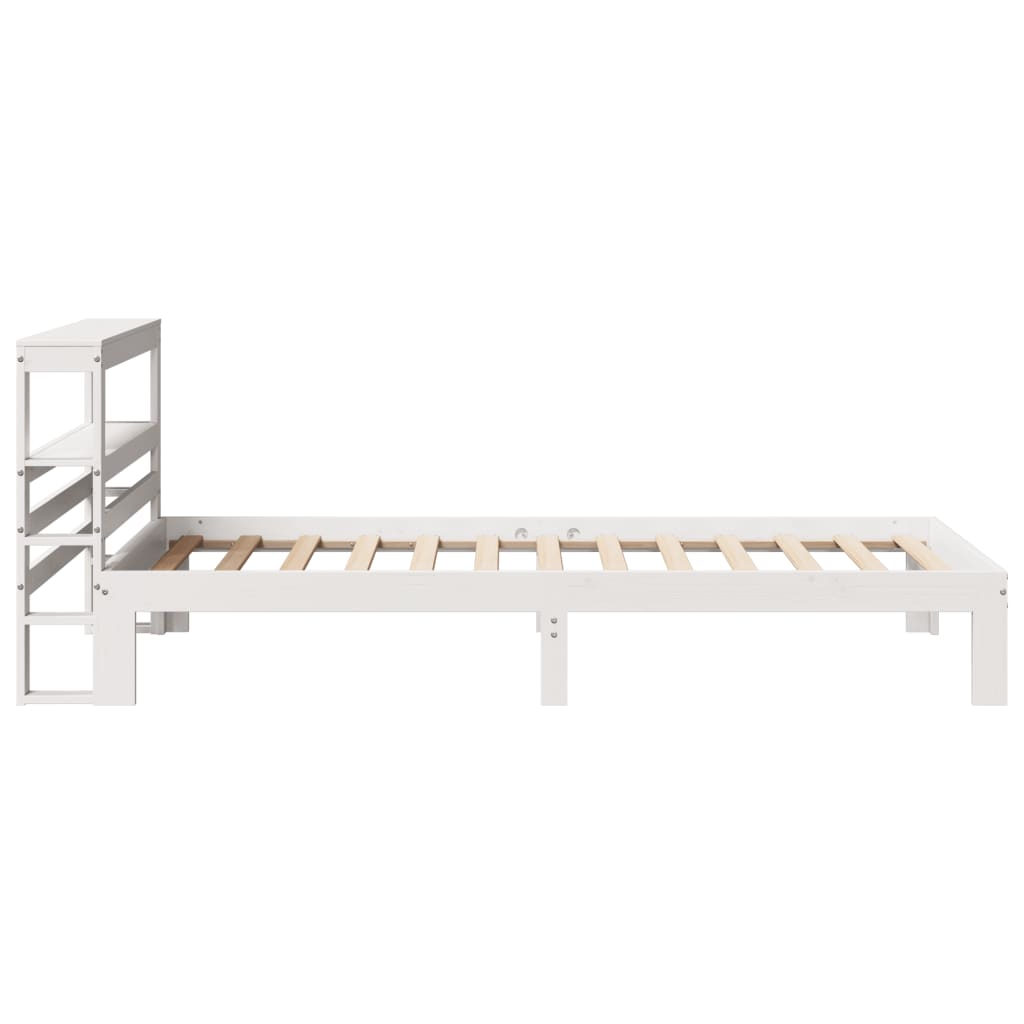 Bedframe met hoofdbord massief grenenhout wit 75x190 cm Bedden & bedframes | Creëer jouw Trendy Thuis | Gratis bezorgd & Retour | Trendy.nl