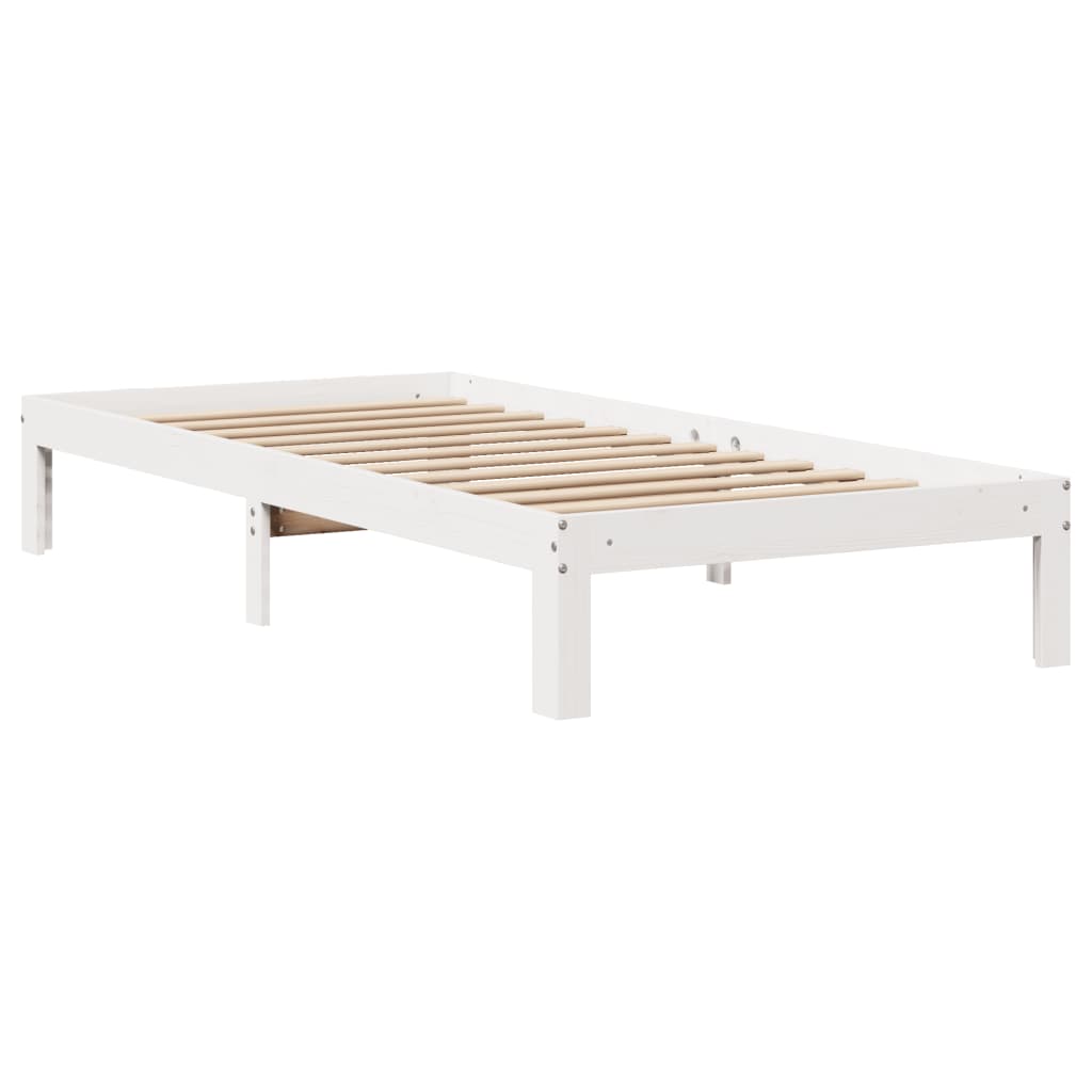 Bedframe met hoofdbord massief grenenhout wit 75x190 cm Bedden & bedframes | Creëer jouw Trendy Thuis | Gratis bezorgd & Retour | Trendy.nl