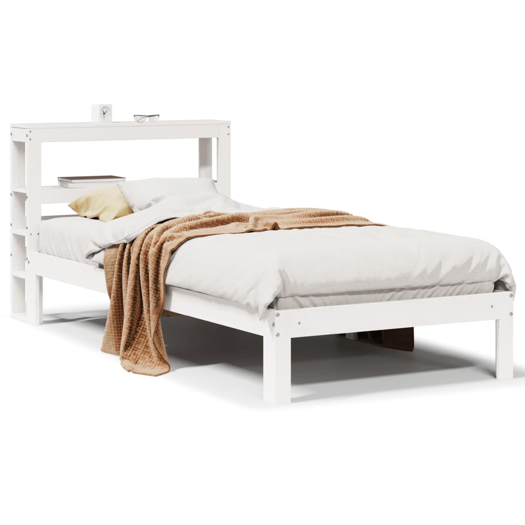 Bedframe met hoofdeinde zonder matras 90x190 cm wit