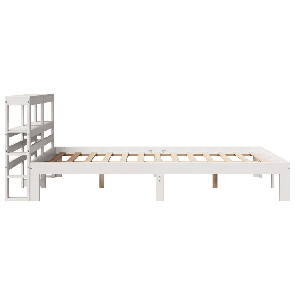 Bedframe met hoofdeinde zonder matras 120x200 cm wit