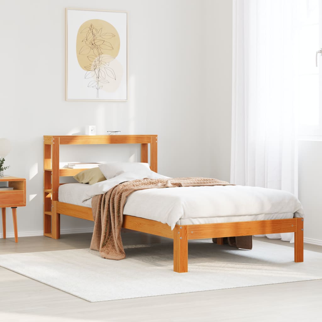 Bedframe zonder matras massief grenenhout wasbruin 90x190 cm Bedden & bedframes | Creëer jouw Trendy Thuis | Gratis bezorgd & Retour | Trendy.nl