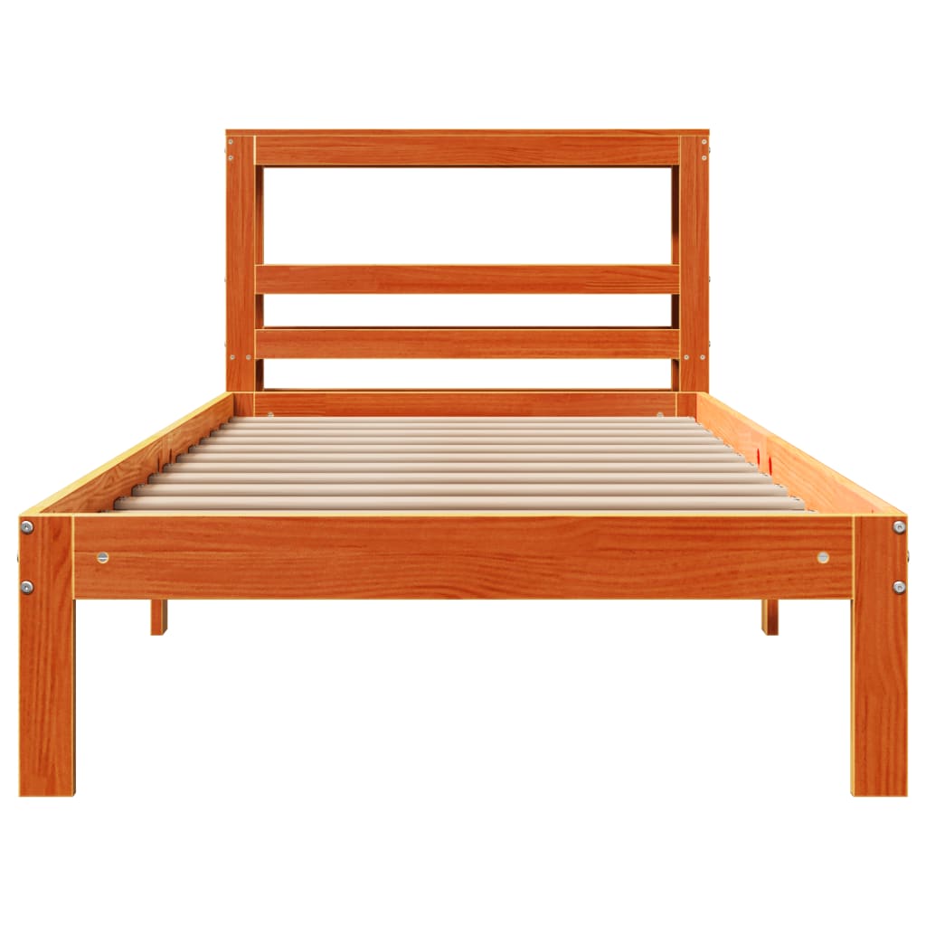 Bedframe zonder matras massief grenenhout wasbruin 90x190 cm Bedden & bedframes | Creëer jouw Trendy Thuis | Gratis bezorgd & Retour | Trendy.nl