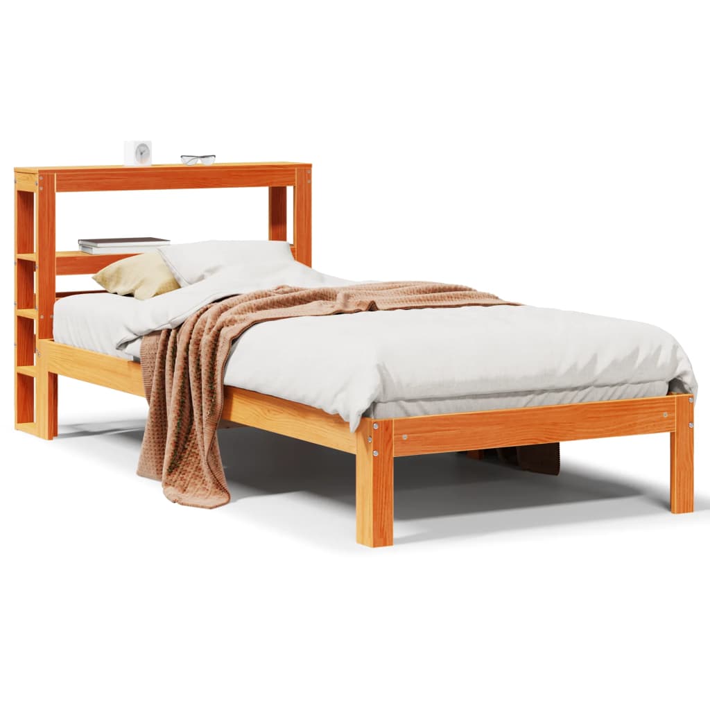 Bedframe zonder matras massief grenenhout wasbruin 90x190 cm Bedden & bedframes | Creëer jouw Trendy Thuis | Gratis bezorgd & Retour | Trendy.nl