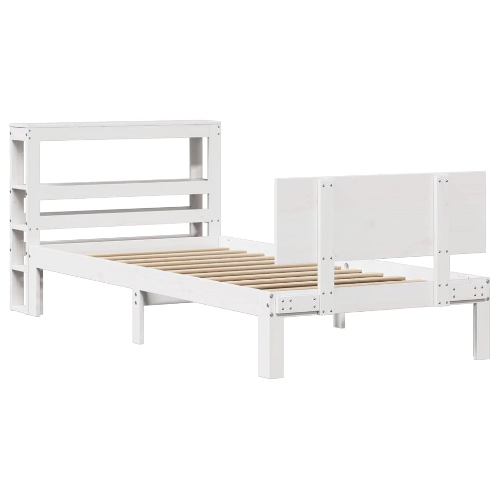 Bedframe met hoofdeinde zonder matras 90x190 cm wit