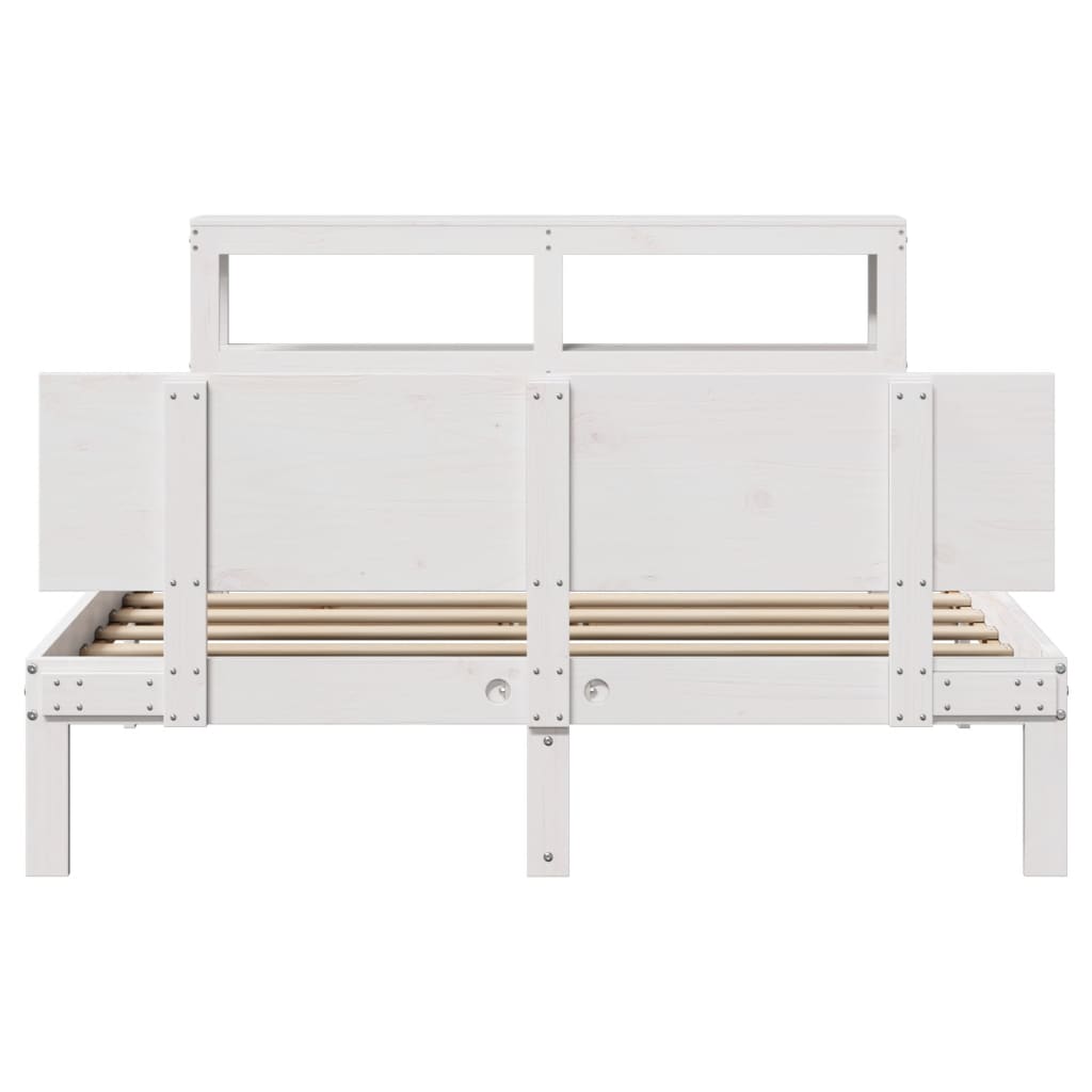 Bedframe met hoofdeinde zonder matras 140x200 cm wit