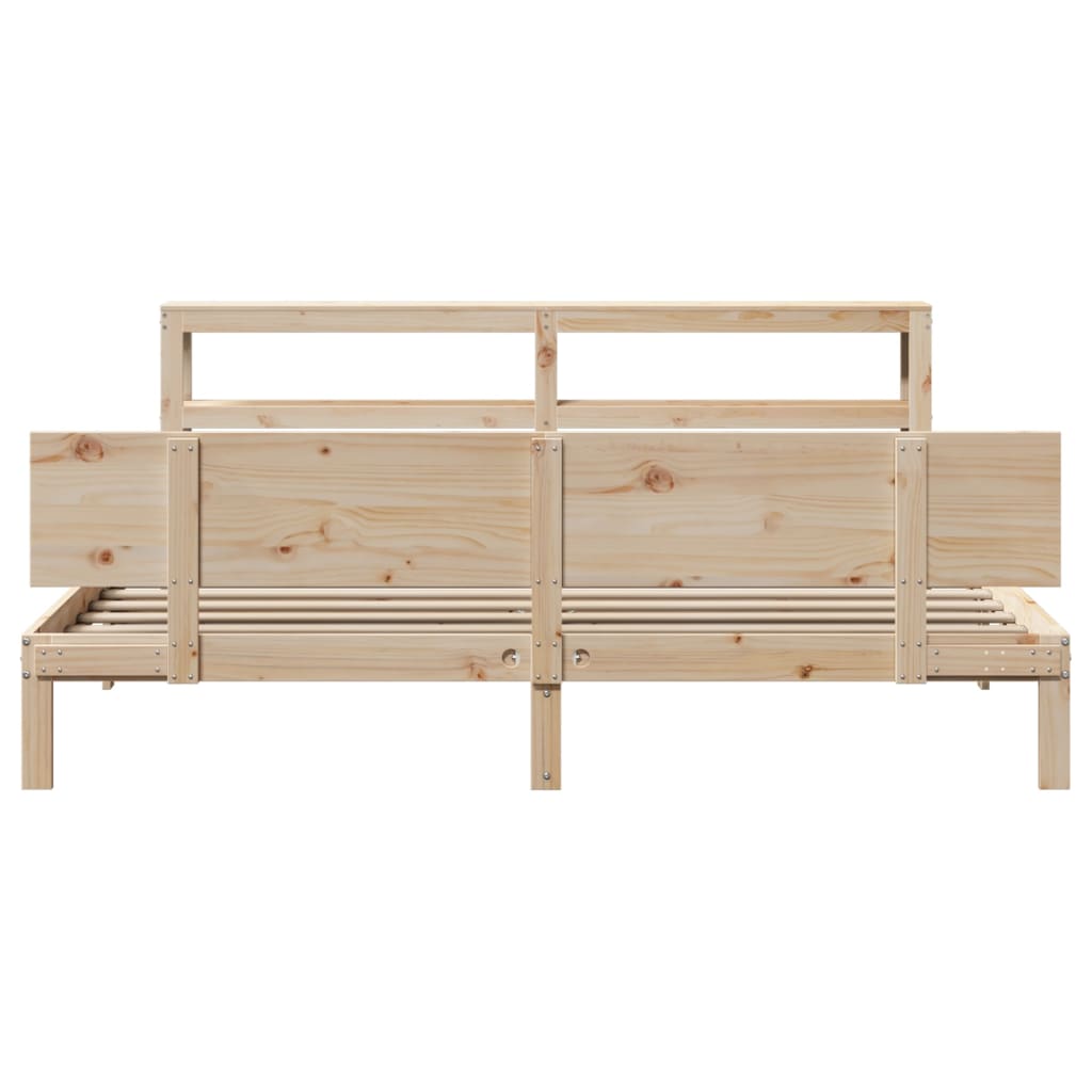 Bedframe met hoofdbord massief grenenhout 180x200 cm