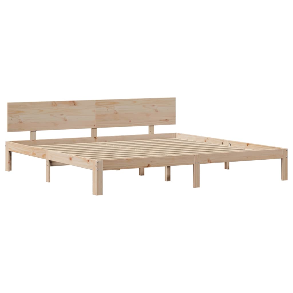 Bedframe met hoofdbord massief grenenhout 180x200 cm