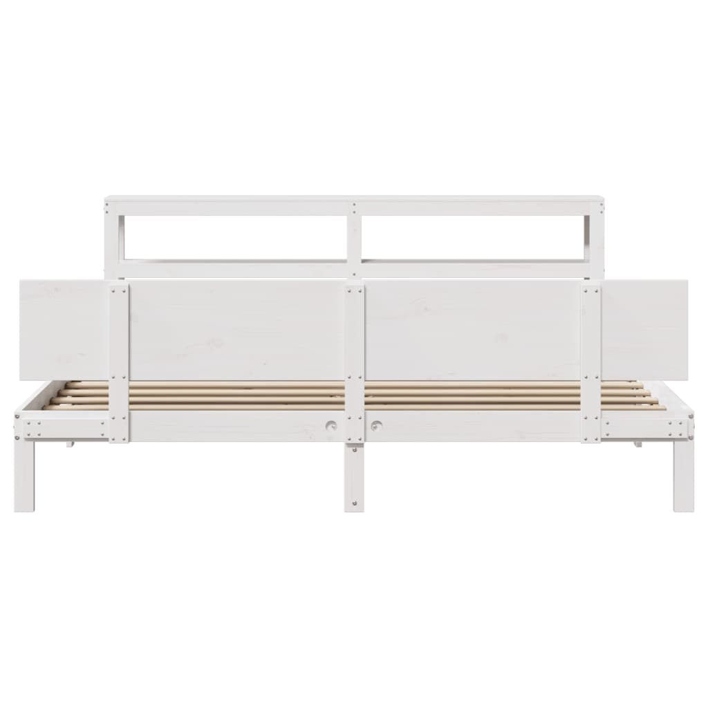 Bedframe met hoofdeinde zonder matras 180x200 cm wit