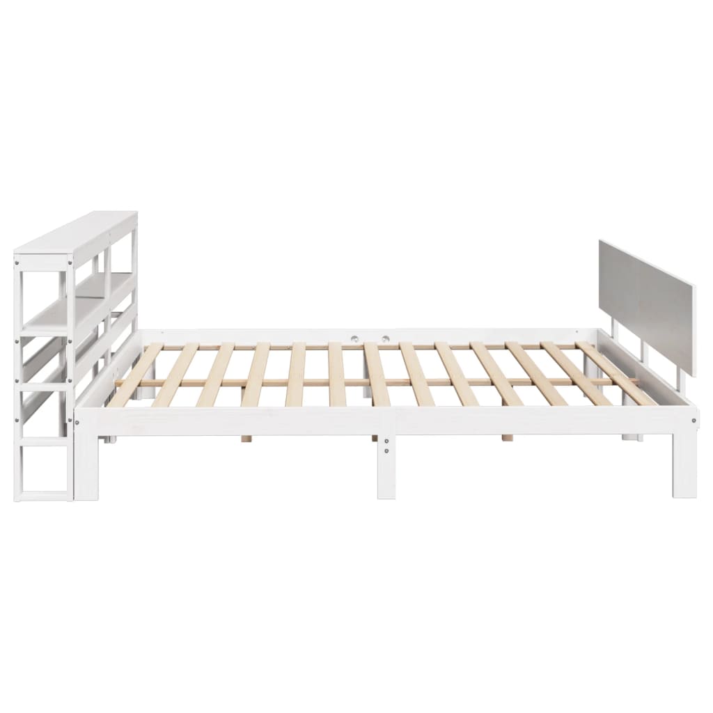 Bedframe met hoofdeinde zonder matras 180x200 cm wit