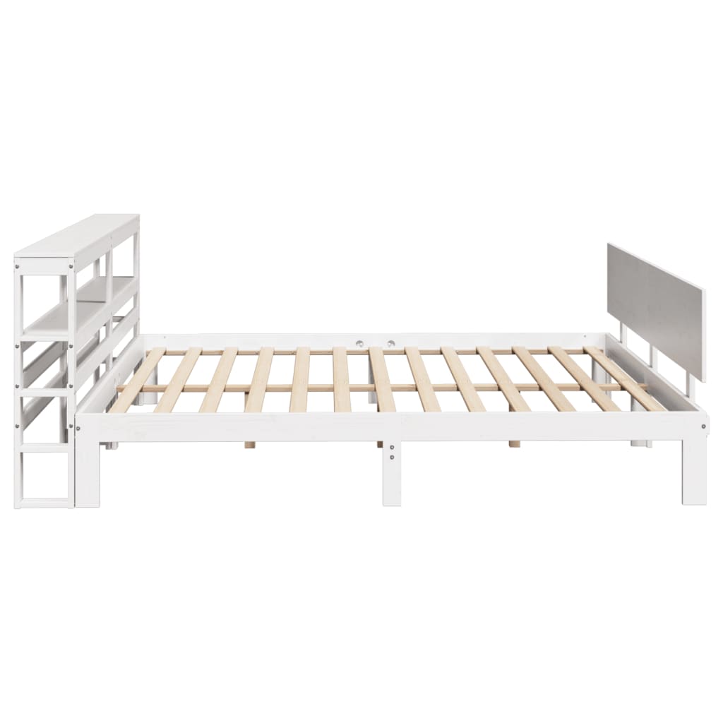 Bedframe met hoofdeinde zonder matras 200x200 cm wit