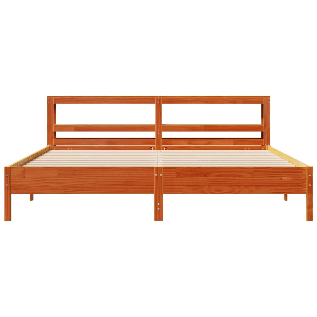 Bedframe zonder matras massief grenenhout wasbruin 180x200 cm Bedden & bedframes | Creëer jouw Trendy Thuis | Gratis bezorgd & Retour | Trendy.nl