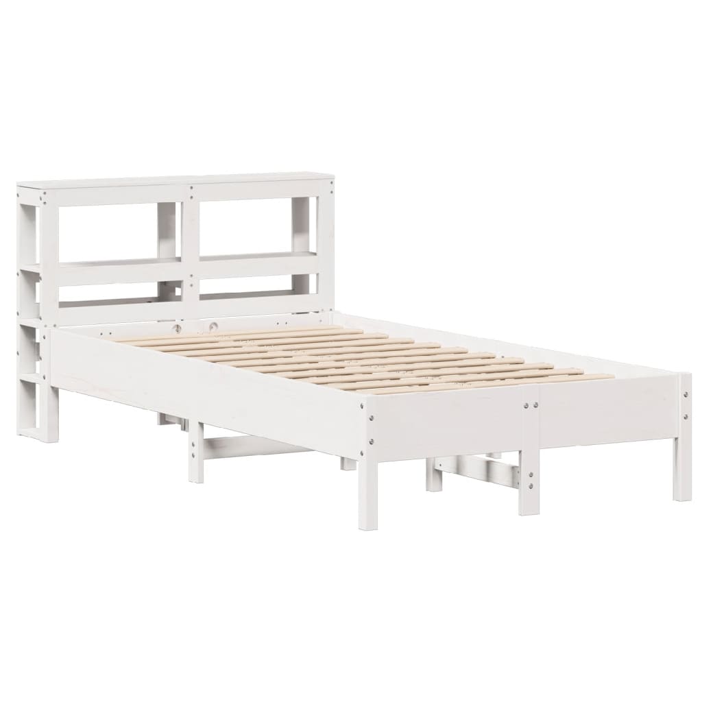 Bedframe zonder matras massief grenenhout wit 120x200 cm