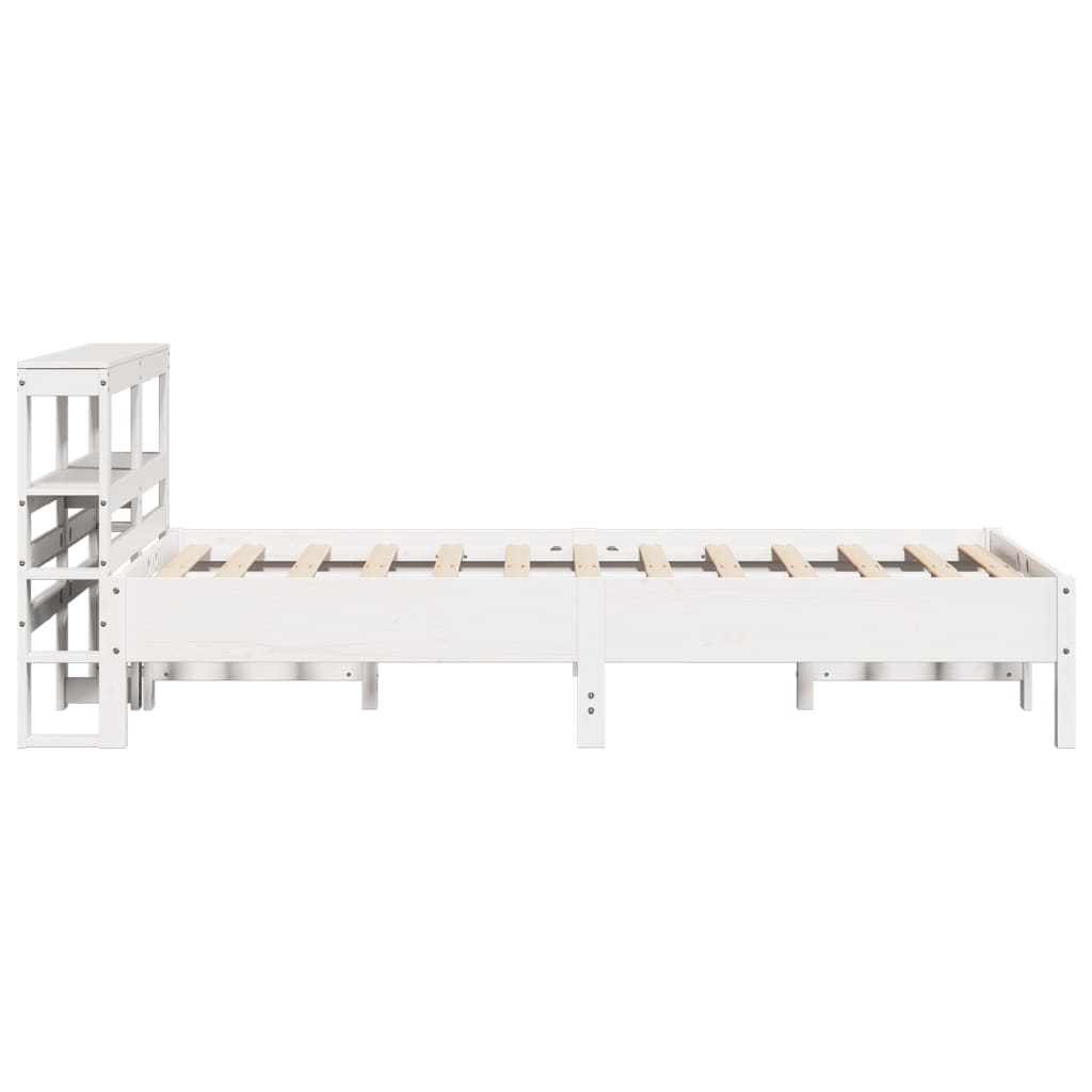 Bedframe zonder matras massief grenenhout wit 120x200 cm