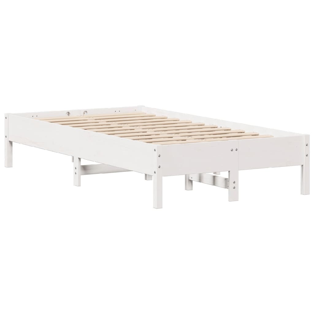 Bedframe zonder matras massief grenenhout wit 120x200 cm