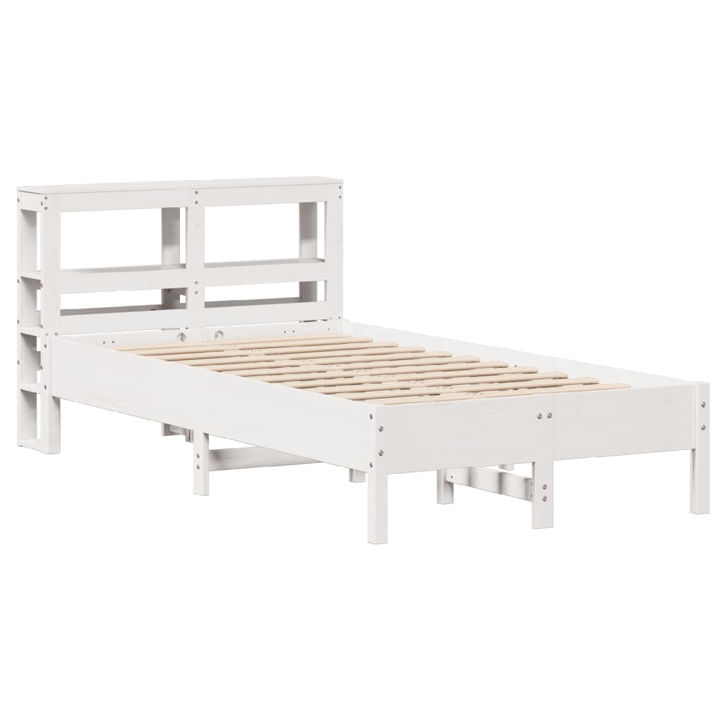 Bedframe zonder matras massief grenenhout wit 140x200 cm