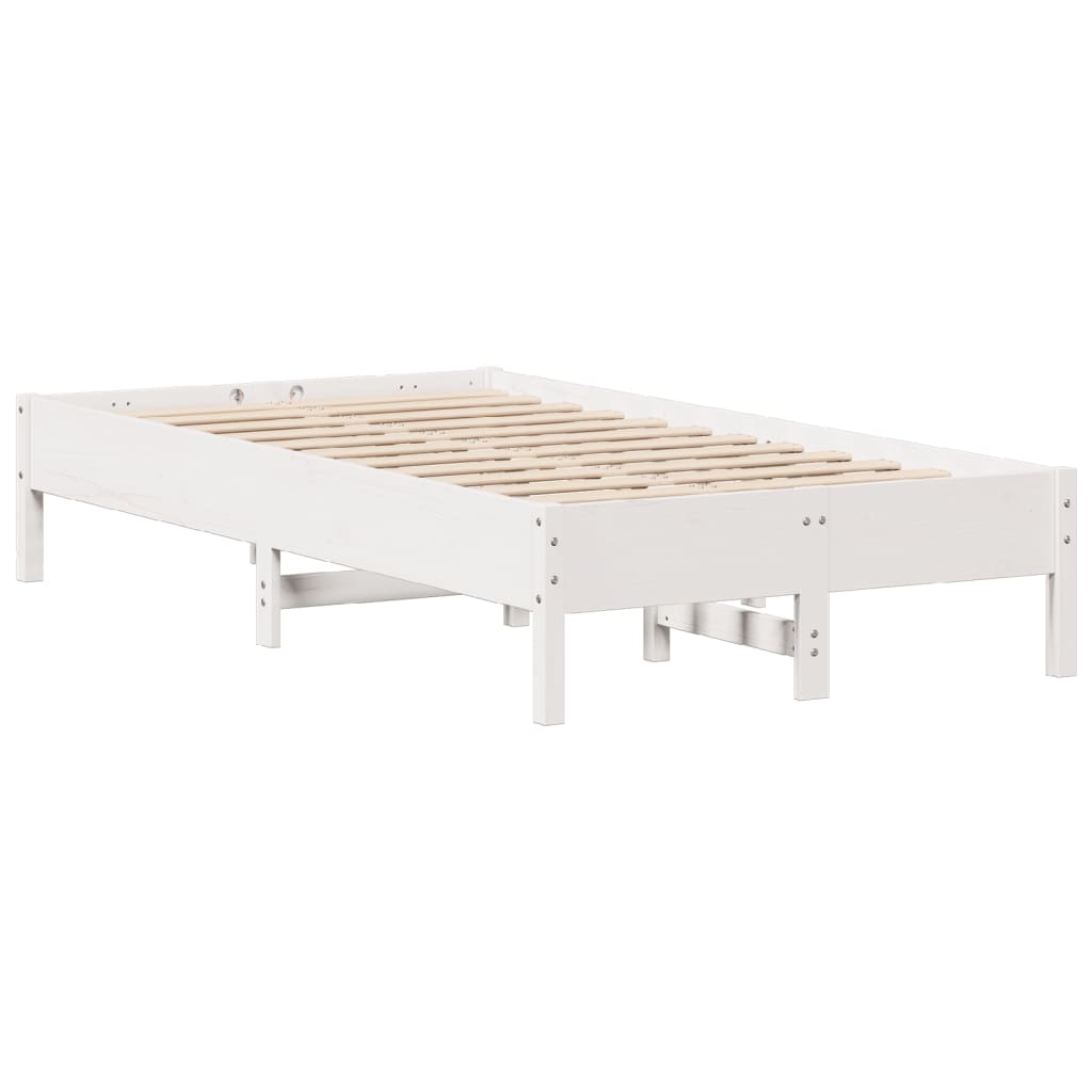 Bedframe zonder matras massief grenenhout wit 140x200 cm