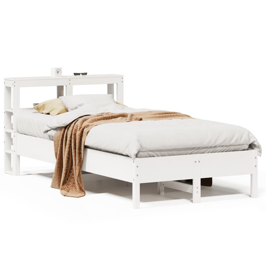 Bedframe zonder matras massief grenenhout wit 90x190 cm