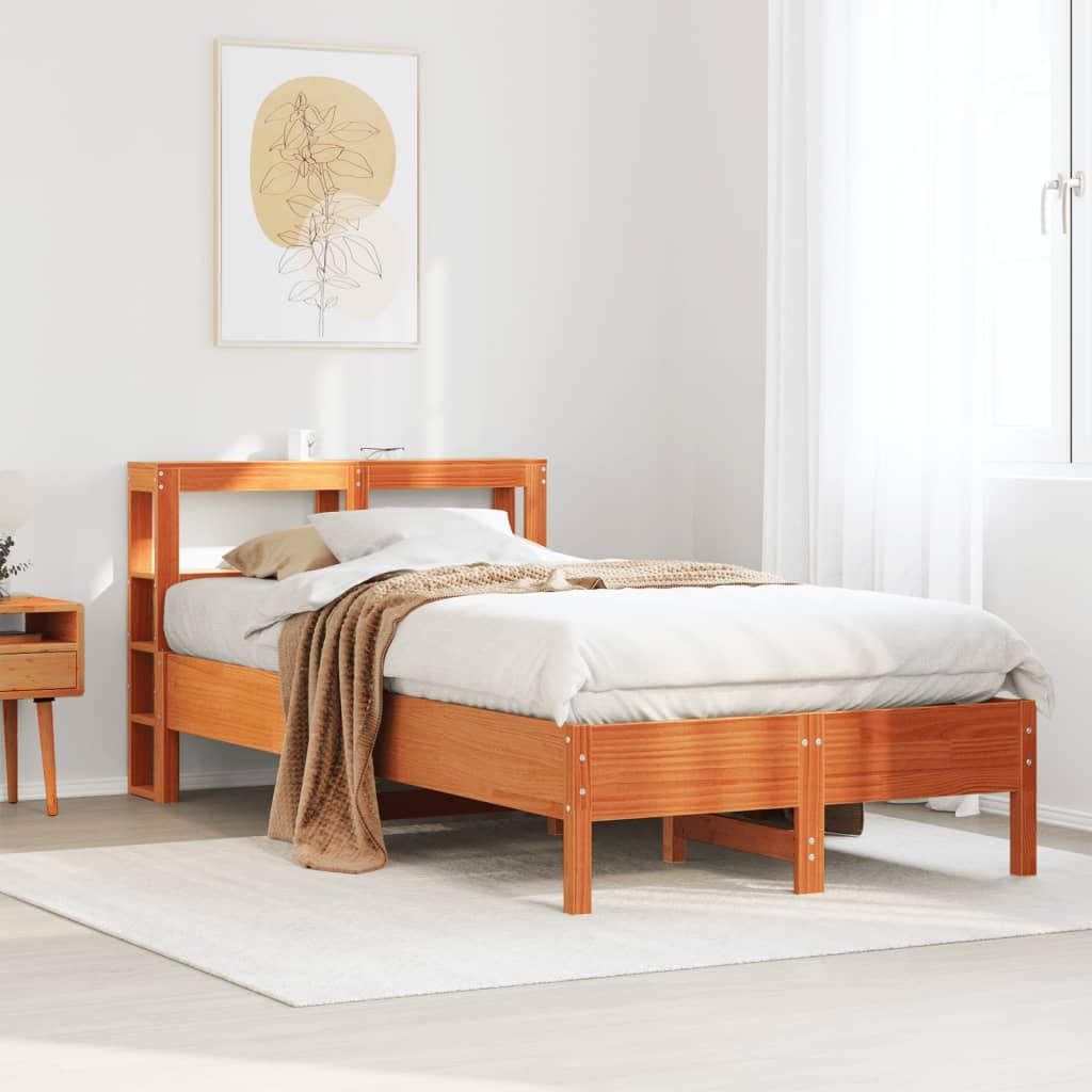 Bedframe zonder matras massief grenenhout wasbruin 90x190 cm Bedden & bedframes | Creëer jouw Trendy Thuis | Gratis bezorgd & Retour | Trendy.nl