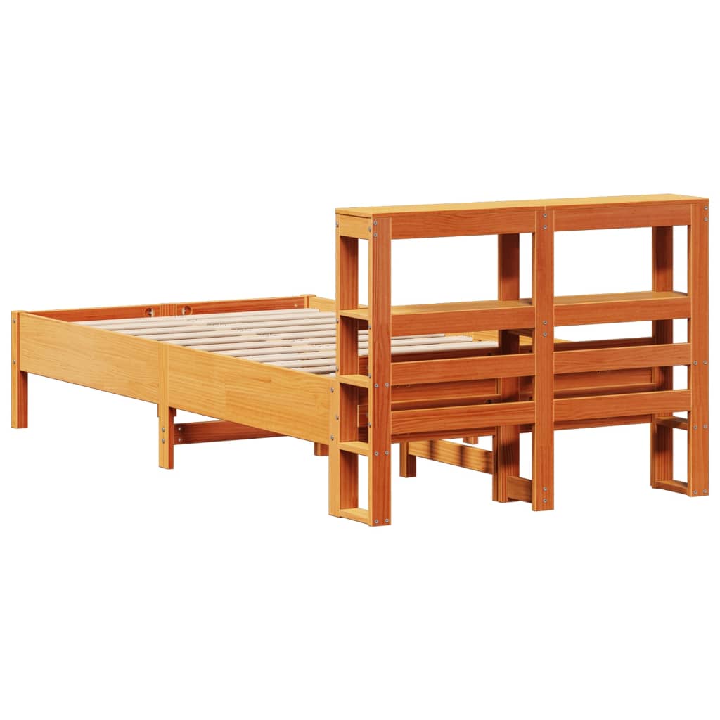 Bedframe zonder matras massief grenenhout wasbruin 90x190 cm Bedden & bedframes | Creëer jouw Trendy Thuis | Gratis bezorgd & Retour | Trendy.nl