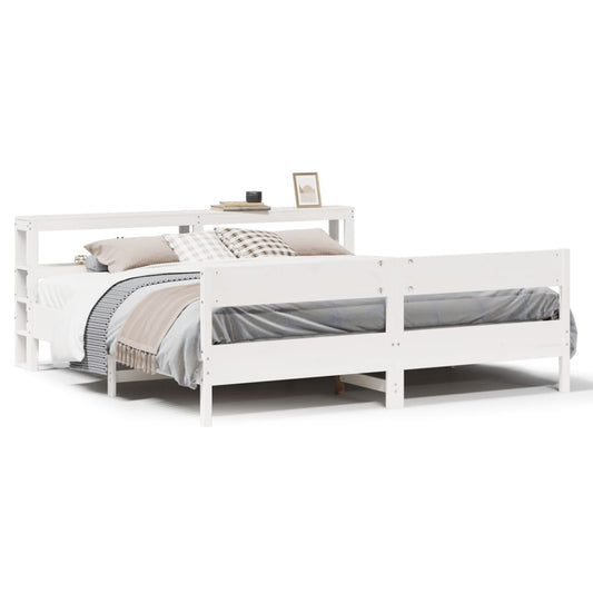 Bedframe zonder matras massief grenenhout wit 200x200 cm Bedden & bedframes | Creëer jouw Trendy Thuis | Gratis bezorgd & Retour | Trendy.nl