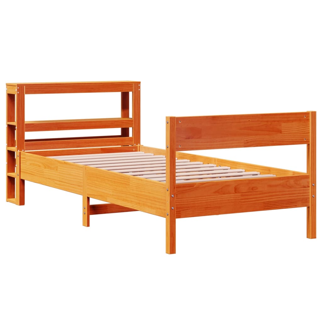 Bedframe zonder matras massief grenenhout wasbruin 90x190 cm Bedden & bedframes | Creëer jouw Trendy Thuis | Gratis bezorgd & Retour | Trendy.nl