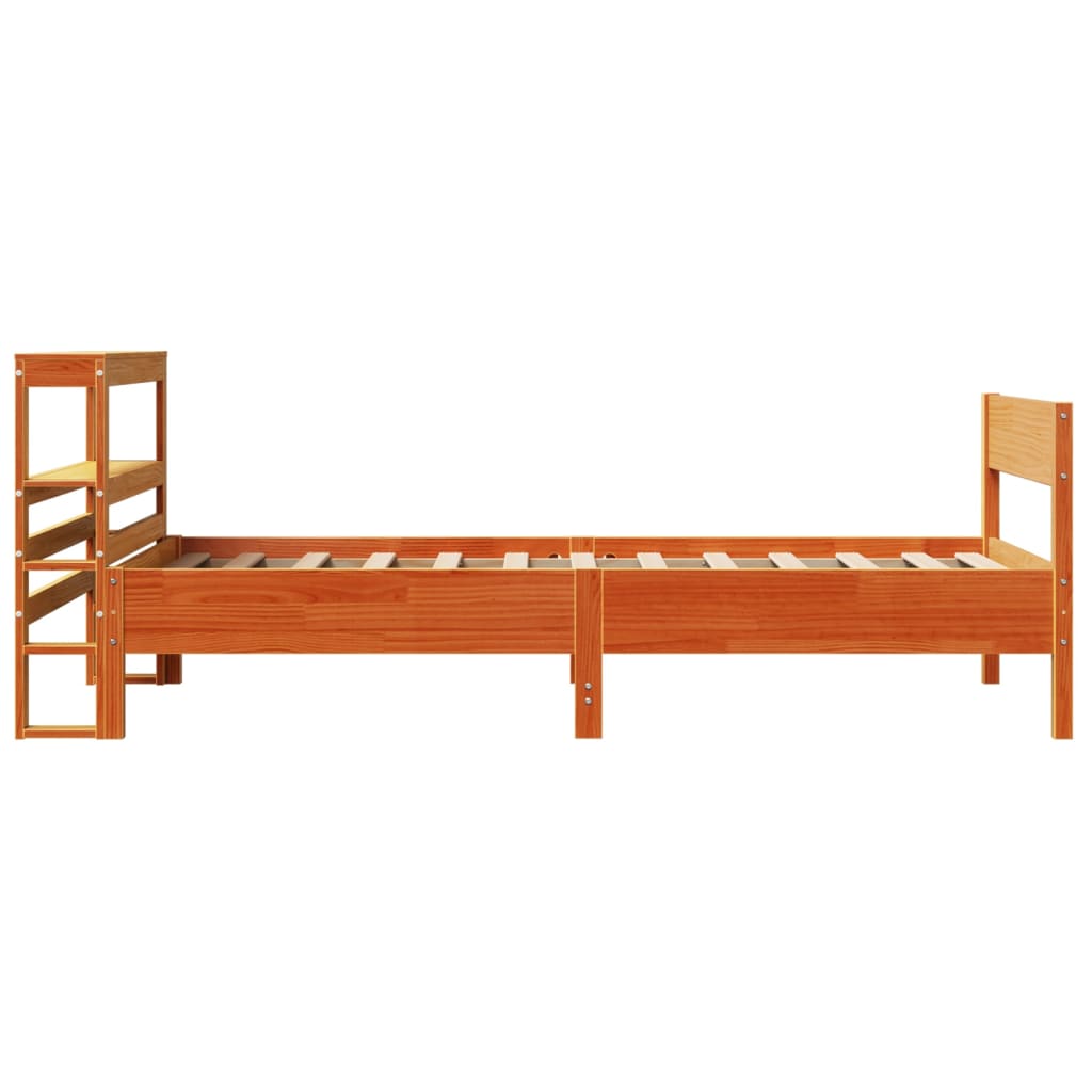 Bedframe zonder matras massief grenenhout wasbruin 90x190 cm Bedden & bedframes | Creëer jouw Trendy Thuis | Gratis bezorgd & Retour | Trendy.nl