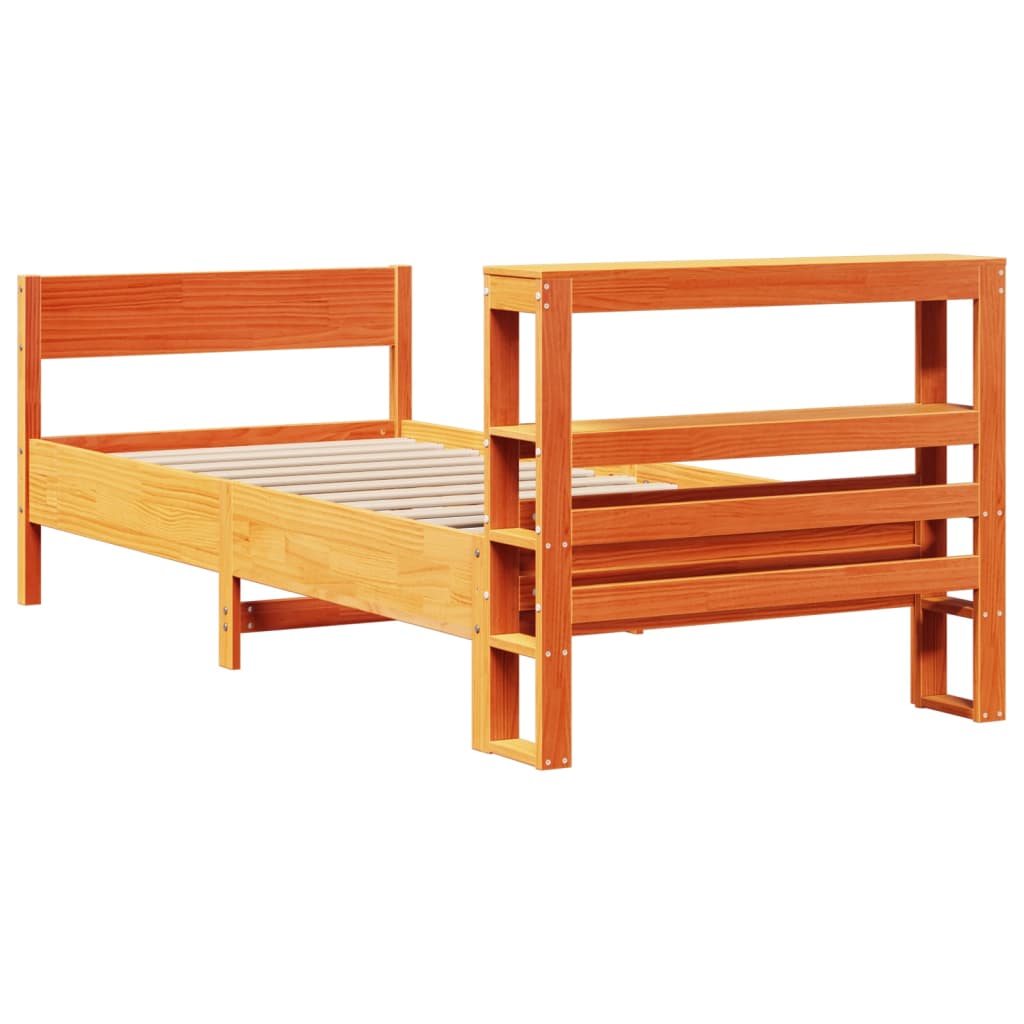 Bedframe zonder matras massief grenenhout wasbruin 90x190 cm Bedden & bedframes | Creëer jouw Trendy Thuis | Gratis bezorgd & Retour | Trendy.nl