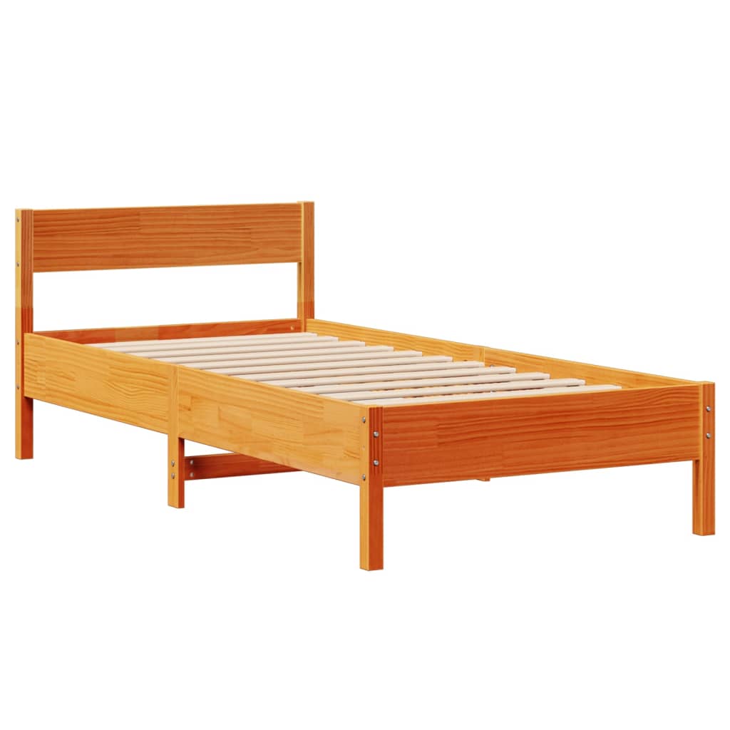 Bedframe zonder matras massief grenenhout wasbruin 90x190 cm Bedden & bedframes | Creëer jouw Trendy Thuis | Gratis bezorgd & Retour | Trendy.nl