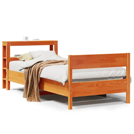 Bedframe zonder matras massief grenenhout wasbruin 90x190 cm Bedden & bedframes | Creëer jouw Trendy Thuis | Gratis bezorgd & Retour | Trendy.nl