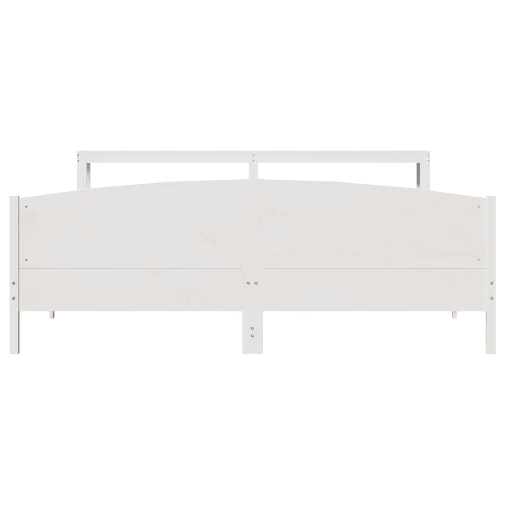 Bedframe zonder matras massief grenenhout wit 180x200 cm