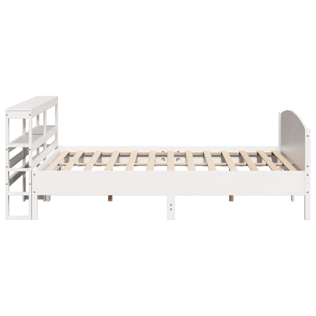 Bedframe zonder matras massief grenenhout wit 180x200 cm