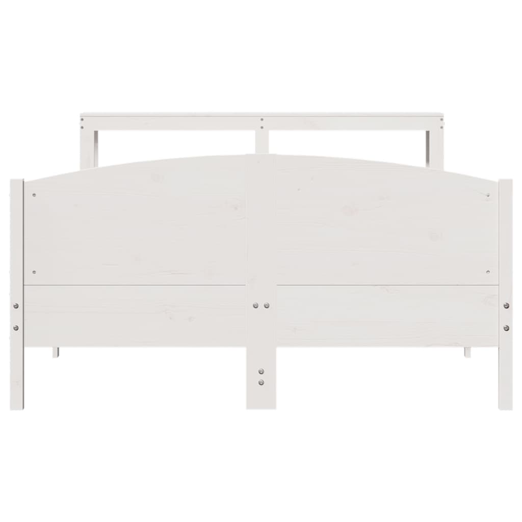 Bedframe zonder matras massief grenenhout wit 140x200 cm