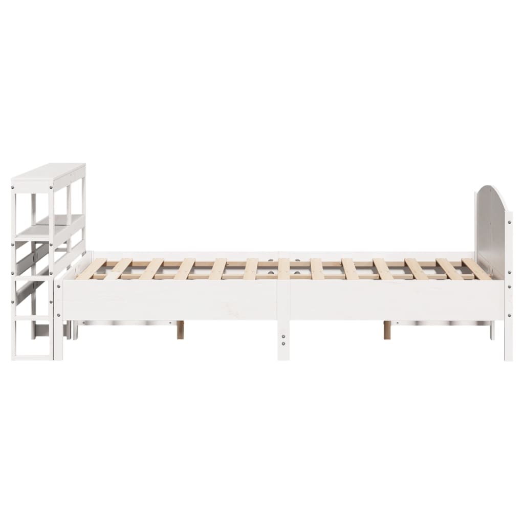 Bedframe zonder matras massief grenenhout wit 140x200 cm