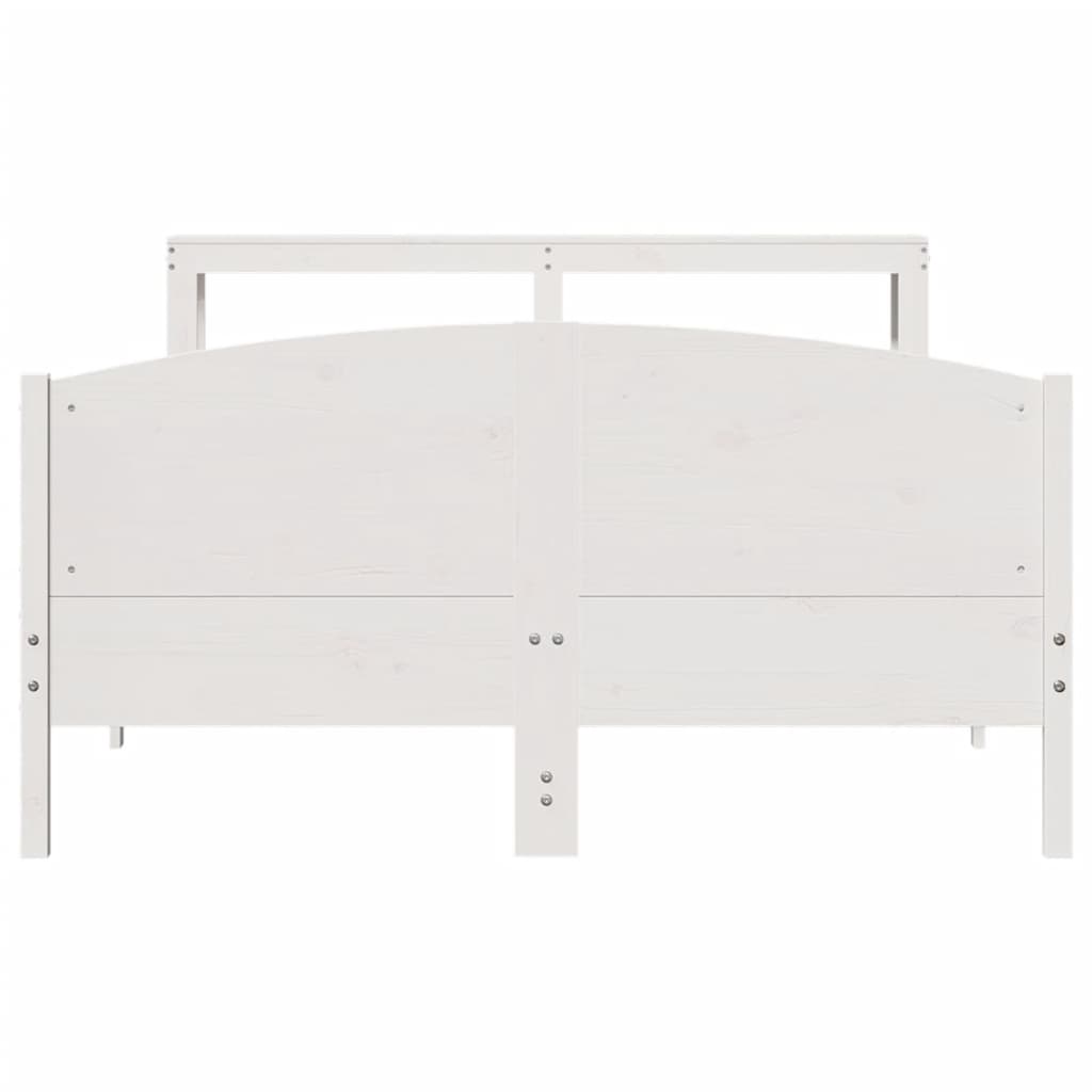 Bedframe zonder matras massief grenenhout wit 135x190 cm